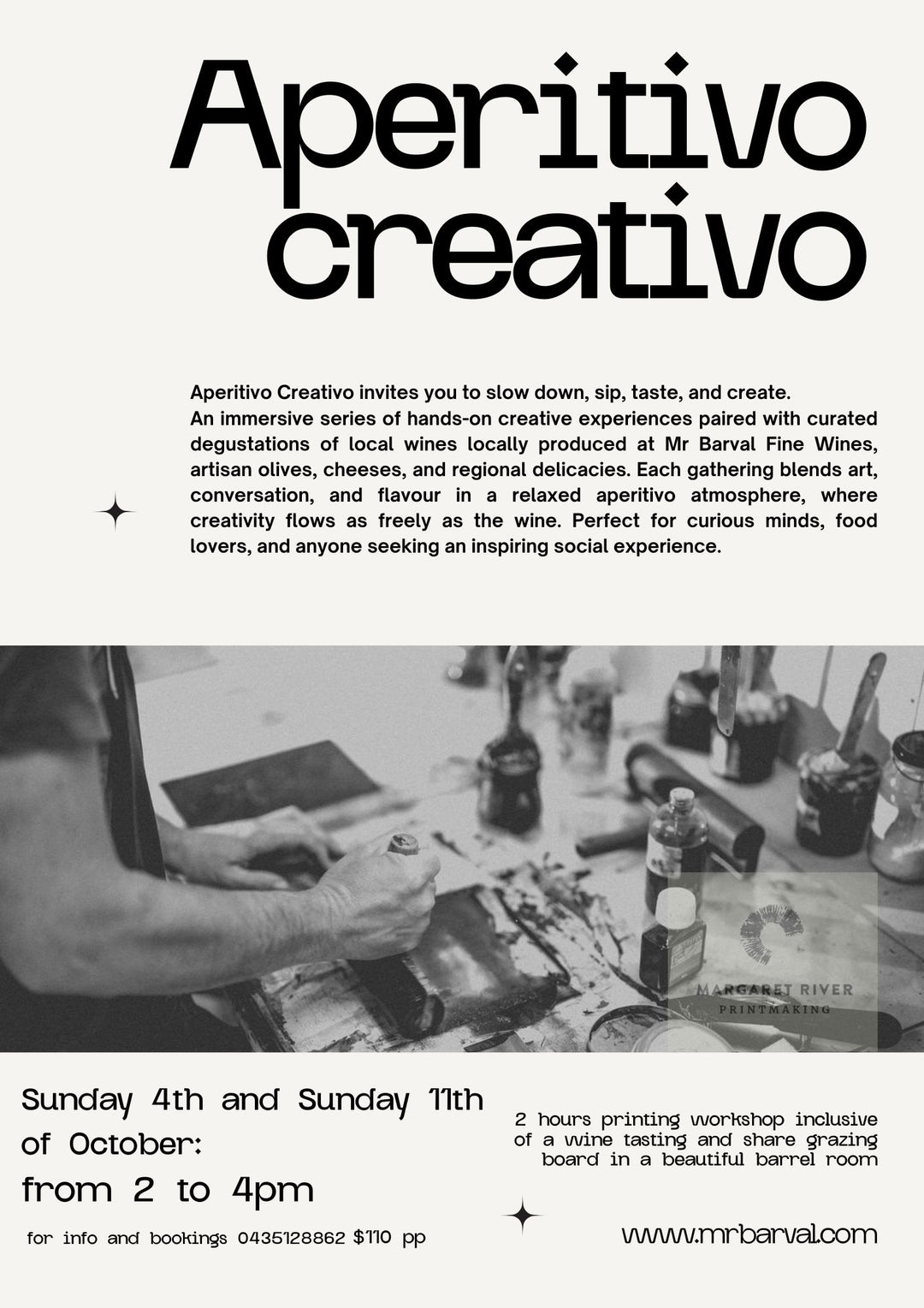 Aperitivo Creativo invites you to slow down, sip, taste, and create.